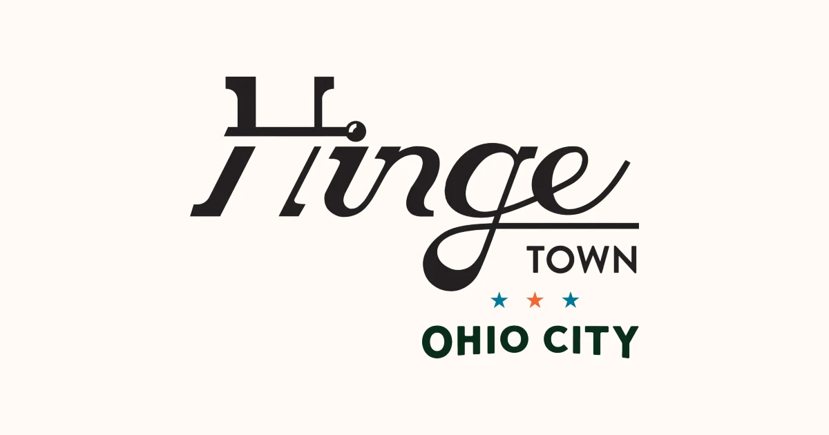 Hingetown Ohio City logo on a warm white background